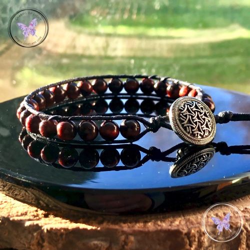 Red Tiger Eye 6mm Wrap Bracelet